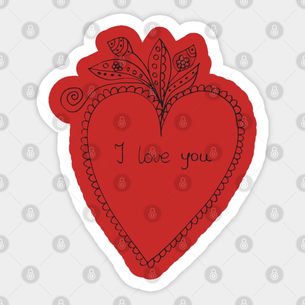 I love you - hand drawn illustration Sticker by grafart